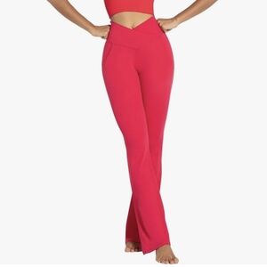 Sunzel High-Waisted Wide Leg Leggings Magenta